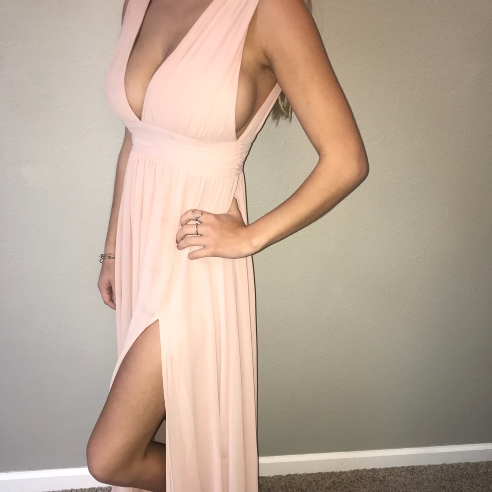 Blush Pink Maxi Dress - Prom/Bridesmaid